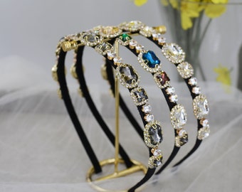 Retro Baroque Headband Crystal Jewelled Headband Bridal Tiara Bling Headpiece