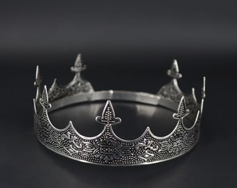 Majestic Crown Silver King Crown Medieval Halloween Crown