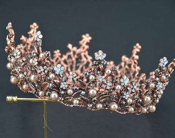 Vintage Floral Crown Baroque Crown Full Crown Bridal Tiara Queen Crown