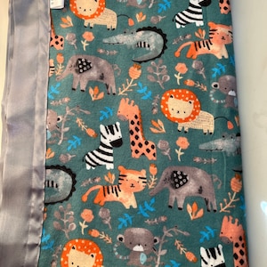 Jungle animal silkie baby blanket