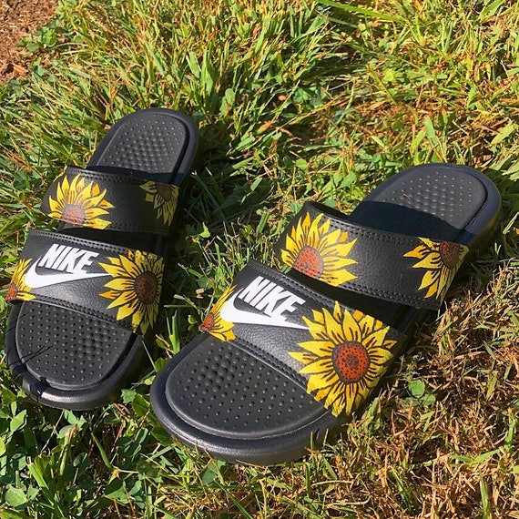 sunflower nike slides