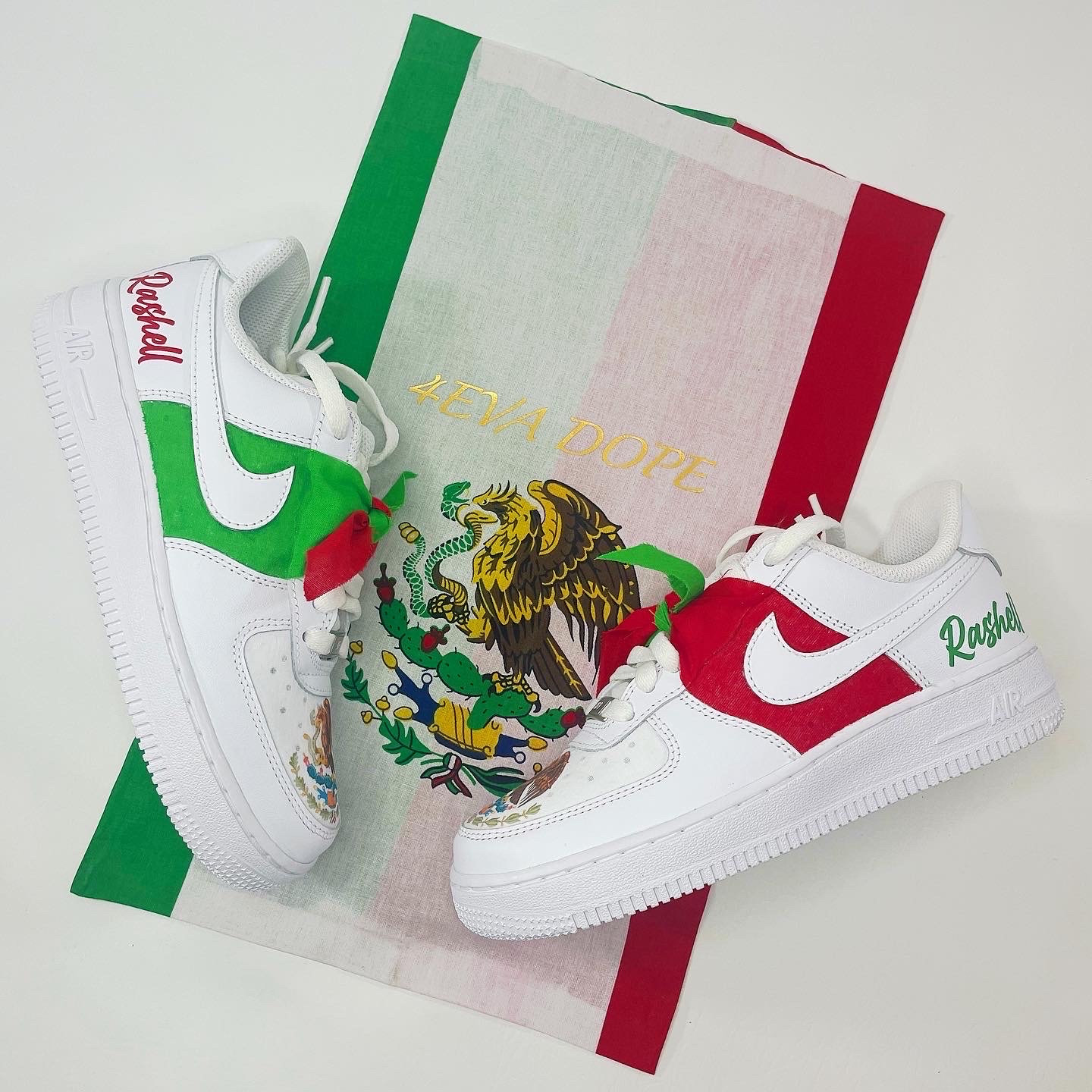 Mexico Country Flag, Mexico Newest Custom Name Sneakers, Mens Shoes, Womens Shoes, Birthday Gift, Gift for Him, Gift for Her