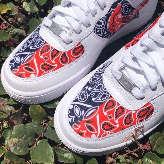 Nike Air Force 1 Custom bandana Split - Etsy