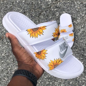 sunflower nike duo slides