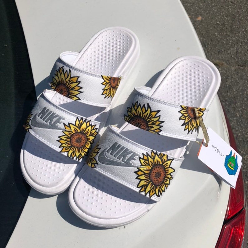Nike Benassi Duo Ultra Sunflower Slides Custom | Etsy