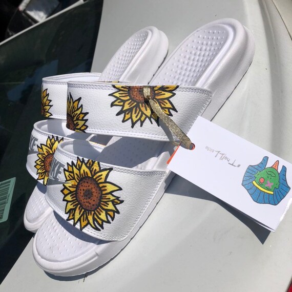 sunflower nike duo slides