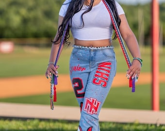 Hand-Painted Senior Jeans