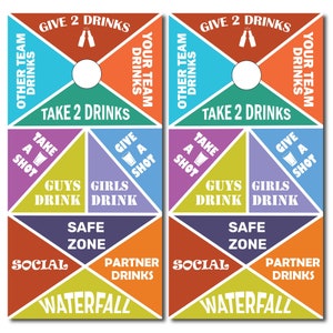 Vinyl Drinking Game Skin Wrap for Regulation Size Cornhole Board