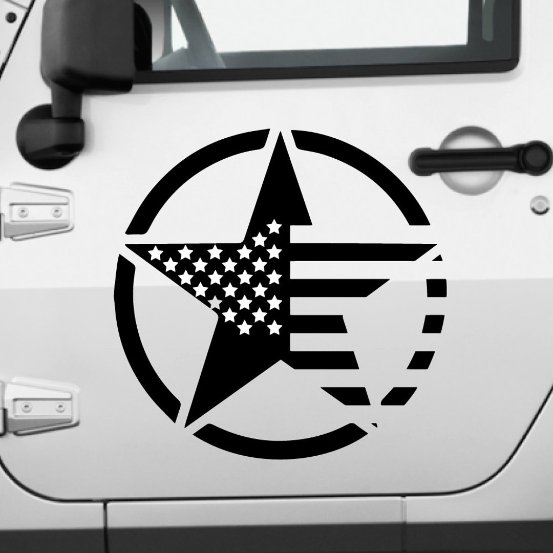 Jeep American Flag Star Decals two Stars and Stripes Door - Etsy