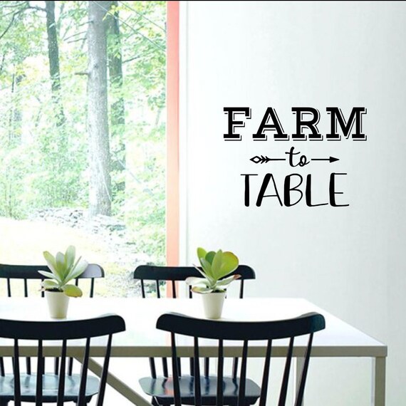 Farm To Table Wall Sticker Vinyl Decal For Farmhouse Home Etsy
