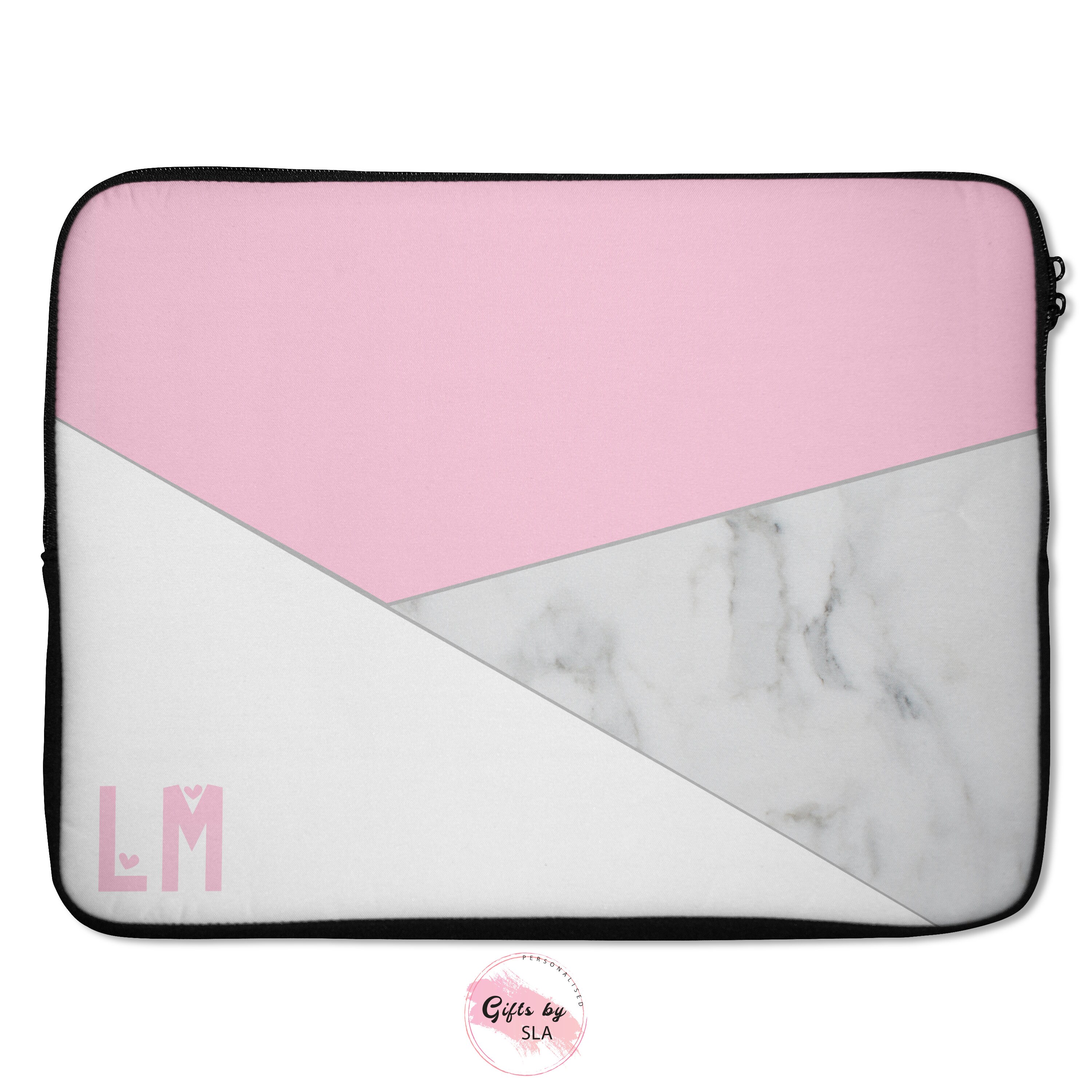 pink marble laptop case