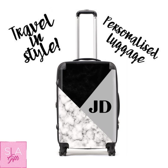 marble hand luggage suitcase