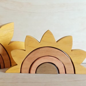 PDF Download Template for Small Sunflower Rainbow Stacker Wooden Toy Decor Pattern DIY Waldorf Steiner Montessori Natural Play