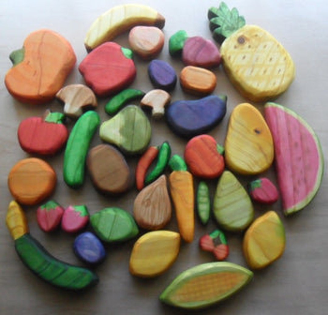 PDF Download Template for Set of Fruit and Vegetables Wooden Toy ...