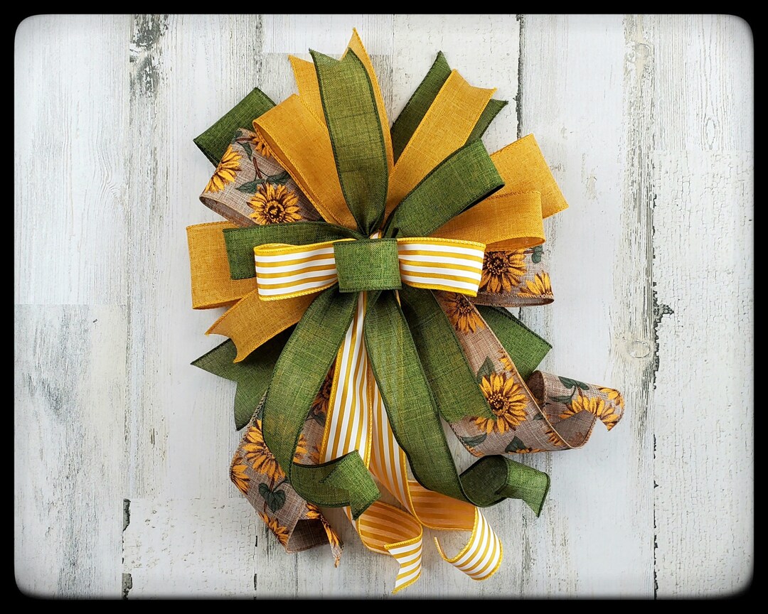 Fall Ribbon Bow Fall Sunflower Wired Ribbon Bow, Autumn Decor - Etsy