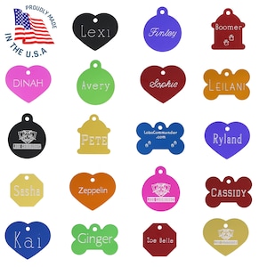 LARGE Custom Engraved Pet ID Tags For Your Dog Or Cat, Personalized Front And Back, Up To 4 Lines Of Text Per Side, Large Sizes