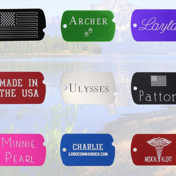 Custom Engraved Military ID Dog Tags, Personalized Front & Back, Great for Army, Navy, Air Force, Marine