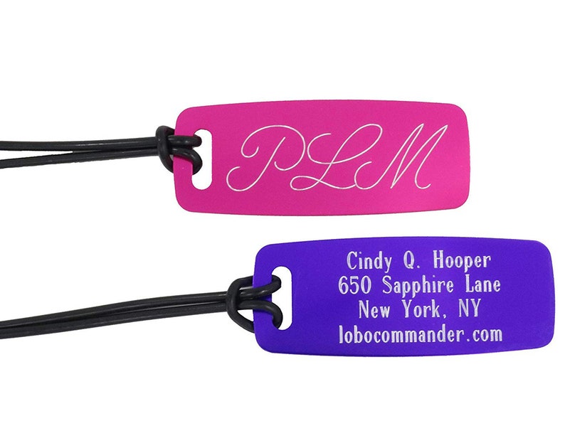 Custom Engraved Aluminum Luggage Tags Personalized to Your Etsy