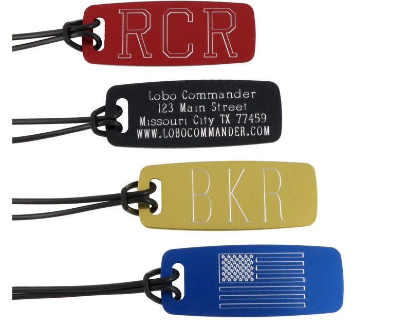 Custom Engraved Aluminum Luggage Tags Personalized to Your Etsy