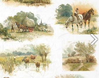 ITD Collection Rice Paper for decoupage,  horses, equestrian, vintage horse