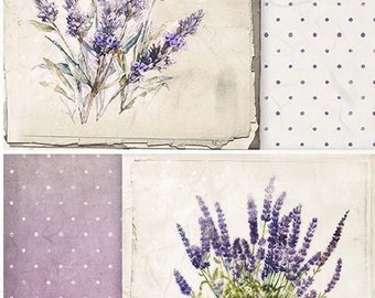 ITD Collection Rice Paper for decoupage, lavender, summer, flowers
