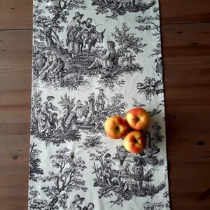 Toile de Jouy, Table runner, Linen table runner, 100% linen,table runner, French country rustic, shabby chic, handmade image 2