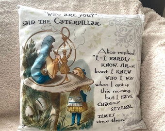 Alice in Wonderland -Pillow Case -Summer Trend -Cushion Case- Decorative Pillow Case -Vintage- Shabby chick- Tea Pary
