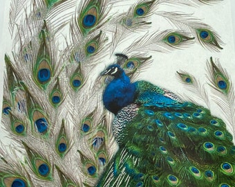 ITD Collection Rice Paper for decoupage, birds, peacock