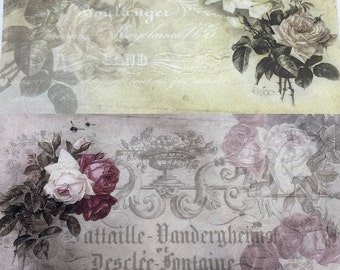 ITD Collection Rice Paper for decoupage, vintage flowers, roses