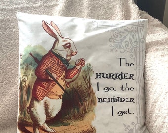 Alice in Wonderland -Pillow Case -Summer Trend -Cushion Case- Decorative Pillow Case -Vintage- Shabby chick- Tea Pary