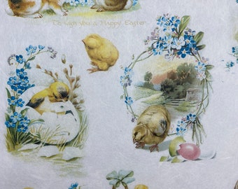 ITD Collection Rice Paper for decoupage, Easter bunny, Easter eggs, flowers