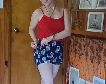 Navy Blue Paisley Shorts