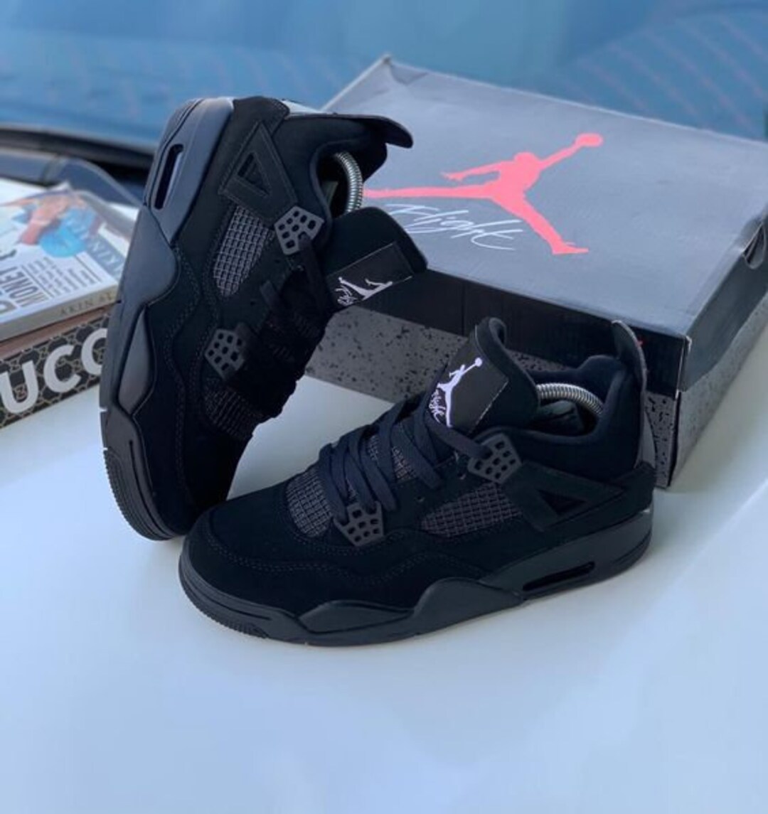 Air Jordan 4 'black Cat' Sneakers for Women and Men Etsy