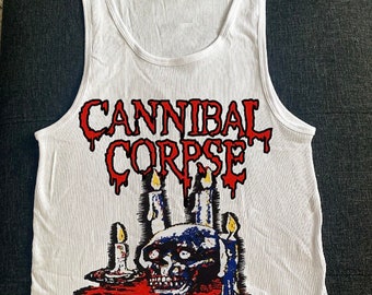 Vintage graphic tank top, death metal crop tank top.