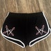 Vintage 80’s high waisted shorts, Slayer booty shorts, Thrash metal shorts.