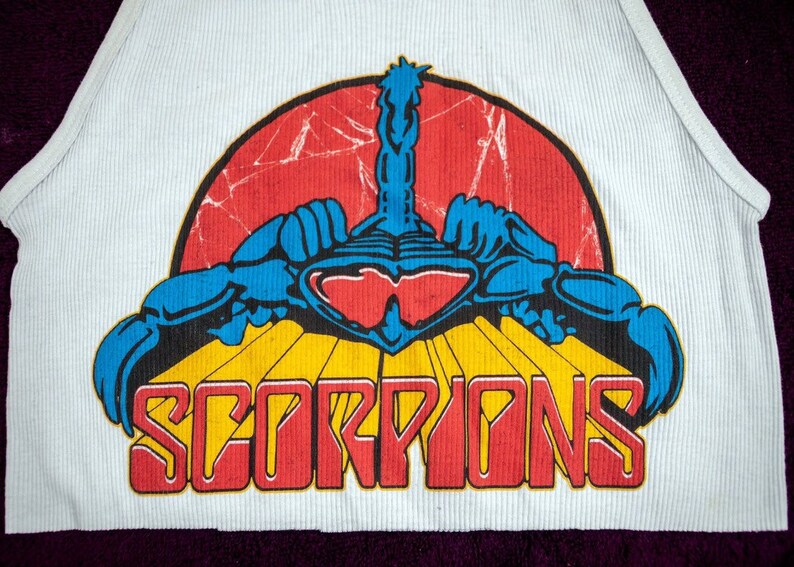 classic rock tank top. Vintage the scorpions white tank top the scorpions crop top,heavy metal