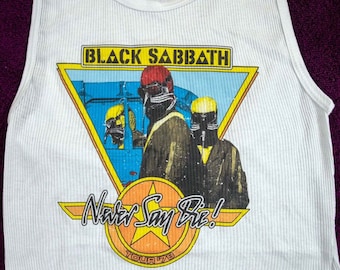Vintage Black Sabbath crop top tank top, Black Sabbath crop top, never say die crop top.
