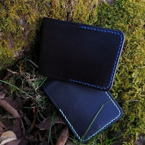 Minimalist black leather card holder