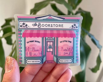 Bookstore Clear vinyl glossy Sticker dishwasher/waterproof, kindle, bookish