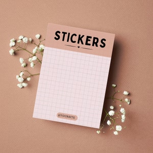 Suprimentos para pequenas empresas, cartão de suporte adesivo, modelo Canva, loja de adesivos, boho fofo, cartão de agradecimento, cartão de suporte para chaveiro, cartão para brincos