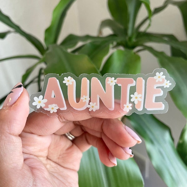 Auntie Matte Sticker dishwasher/waterproof,  Aunt, boy aunt, girl aunt, laptop sticker, car sticker,