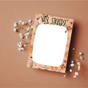 Tarjeta de respaldo con pegatinas de otoño: Plantilla de negocio bohemia (Plantilla de Canva)
