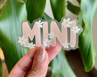 Mini + Mama, Sticker vinyle transparent brillant résistant au lave-vaisselle/résistant à l'eau