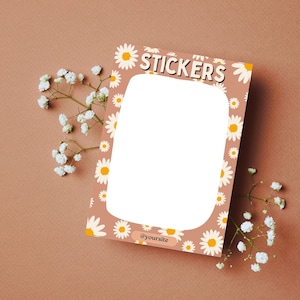 Boho Daisy Sticker Backing Card Template: 5x7 Canva Design (Digital Download)