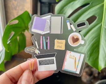 Teacher Mode, Teacher Desk Sticker, dishwasher/waterproof
