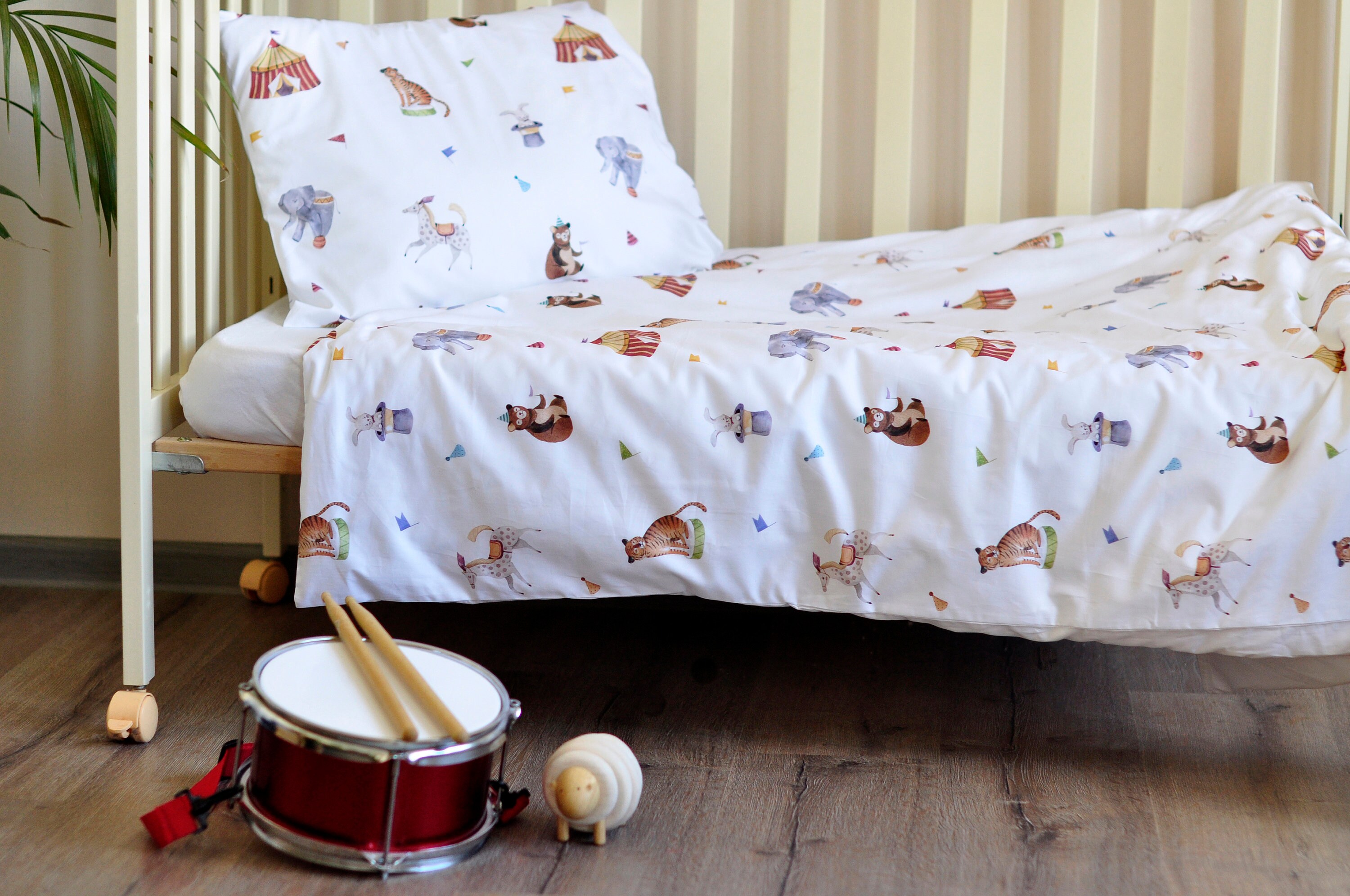 Circus crib bedding Horse bedding Toddler duvet cover Etsy