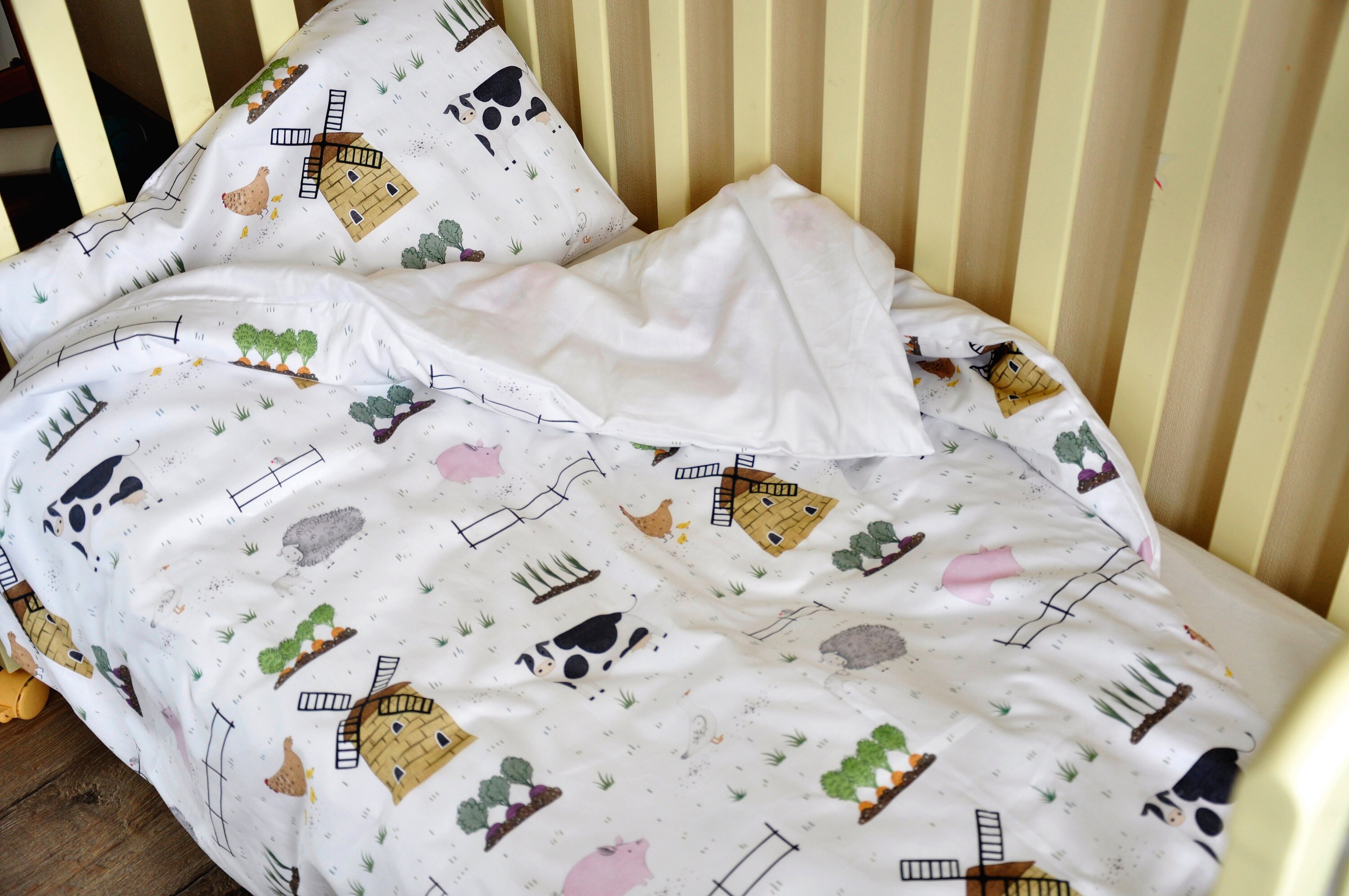 Farm animals crib bedding Cow Lamb Chicken Pig bedding Etsy