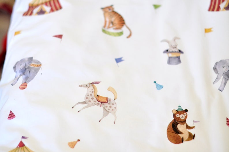 Circus crib bedding Horse bedding Toddler duvet cover Etsy