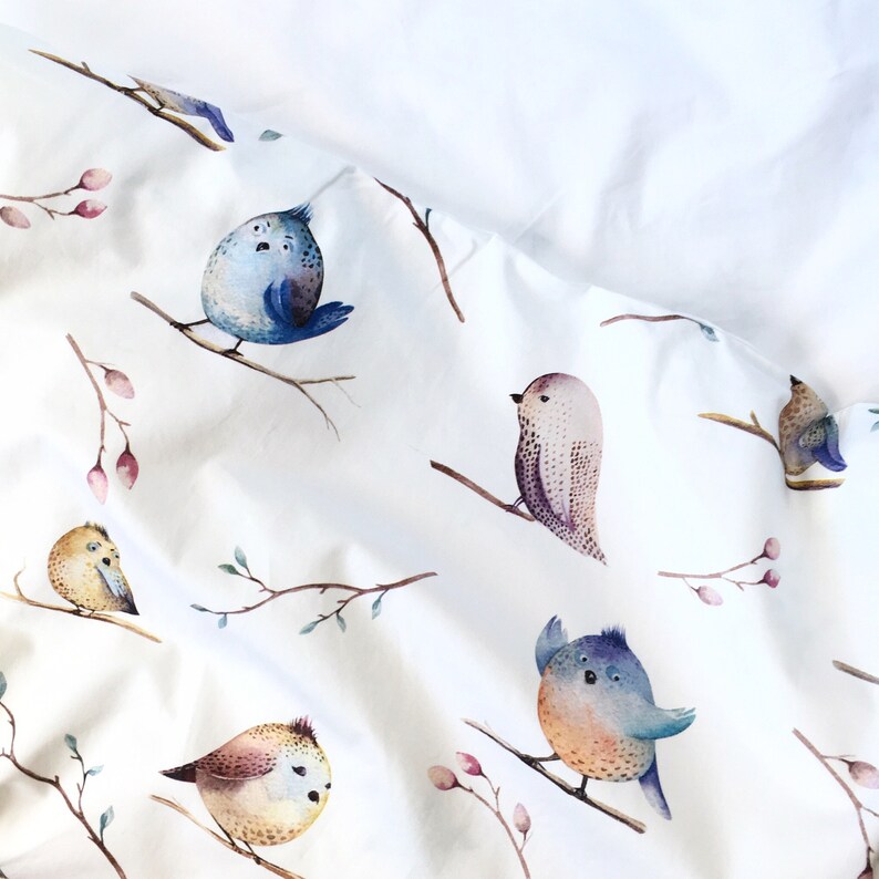 Birds bedding set Toddler duvet cover Baby cot bedding Etsy
