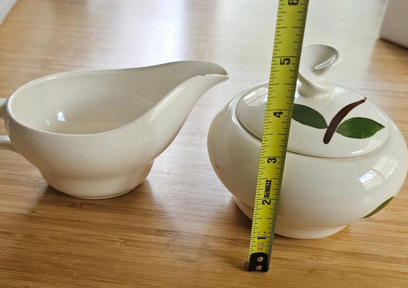 Vintage Creamer Sugar Bowl Set Golden Jasmine Mid Century Floral Kitchen Retro Serveware afbeelding 10